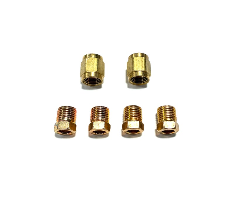 The Stop Shop 3/16 Inch Brake Line Inverted Flare Fittings and Unions, Metric 10x1mm Threads for 3/16 Inch Tubing (Pack of 6)